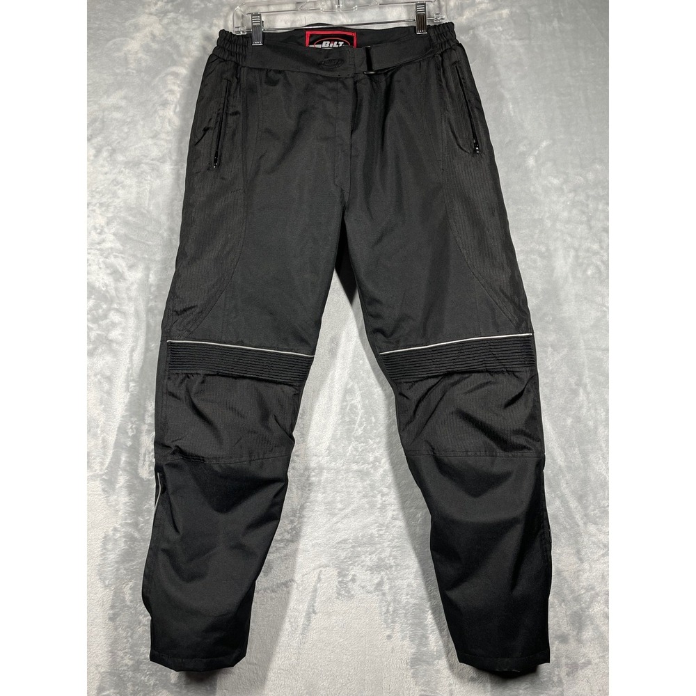 Bilt Black Textile Motorcycle Riding Pants Men M Removable Liner Armor Ready